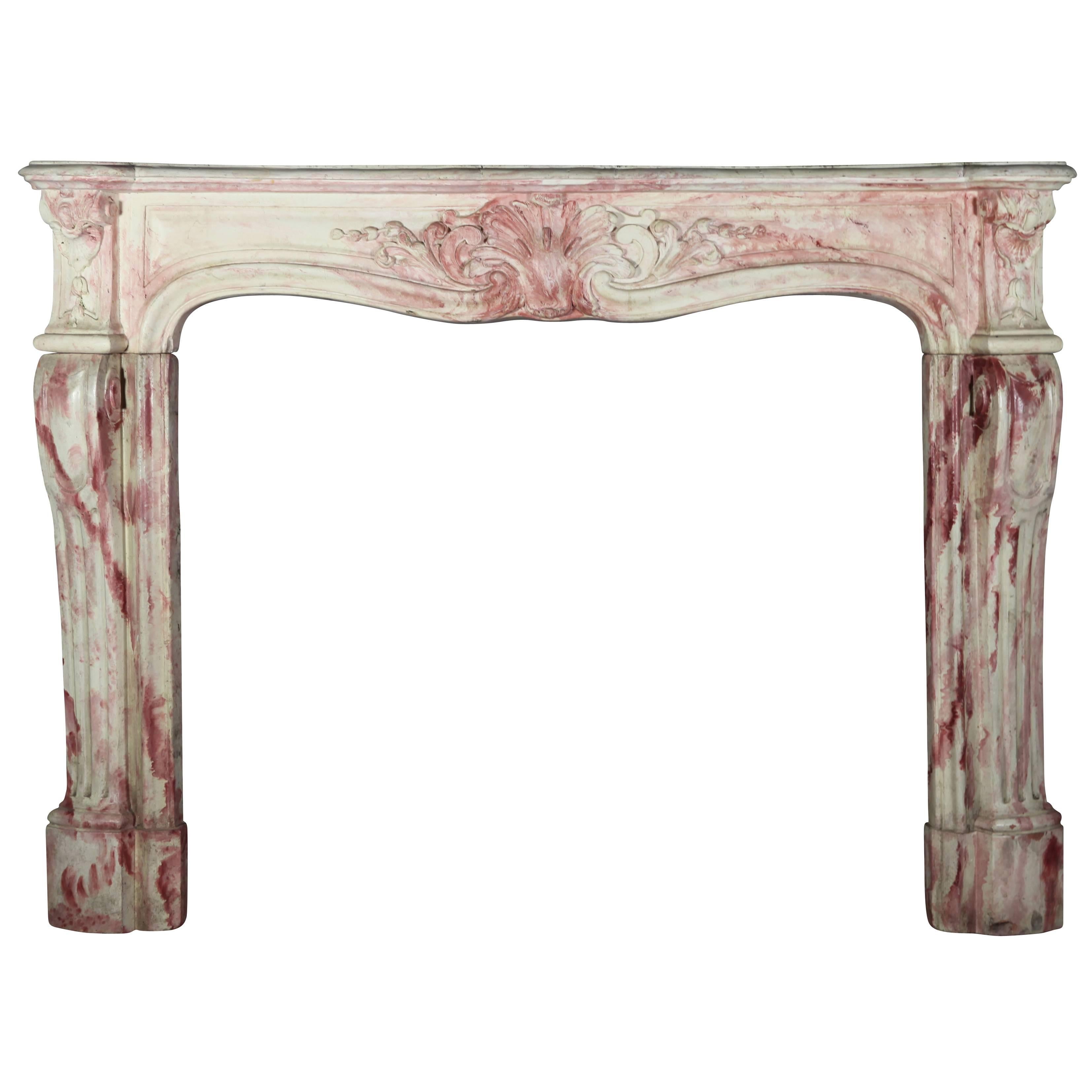 19th Century Terra Cotta Fireplace Mantel in the Style of Louis XV For Sale