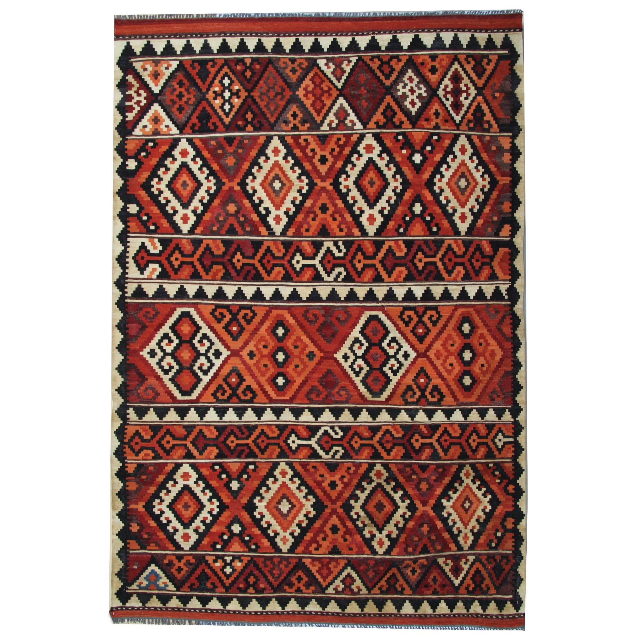 New Traditional Kllim Rugs from Afghanistan, Geometrical Persian Rugs Designs 