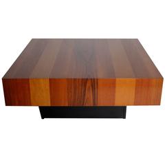 Danish Modern Mixed Wood Square Coffee Table