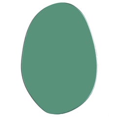 Contemporary Seeing Glass Off Round Wall Mirror 550, Green, by Sabine Marcelis