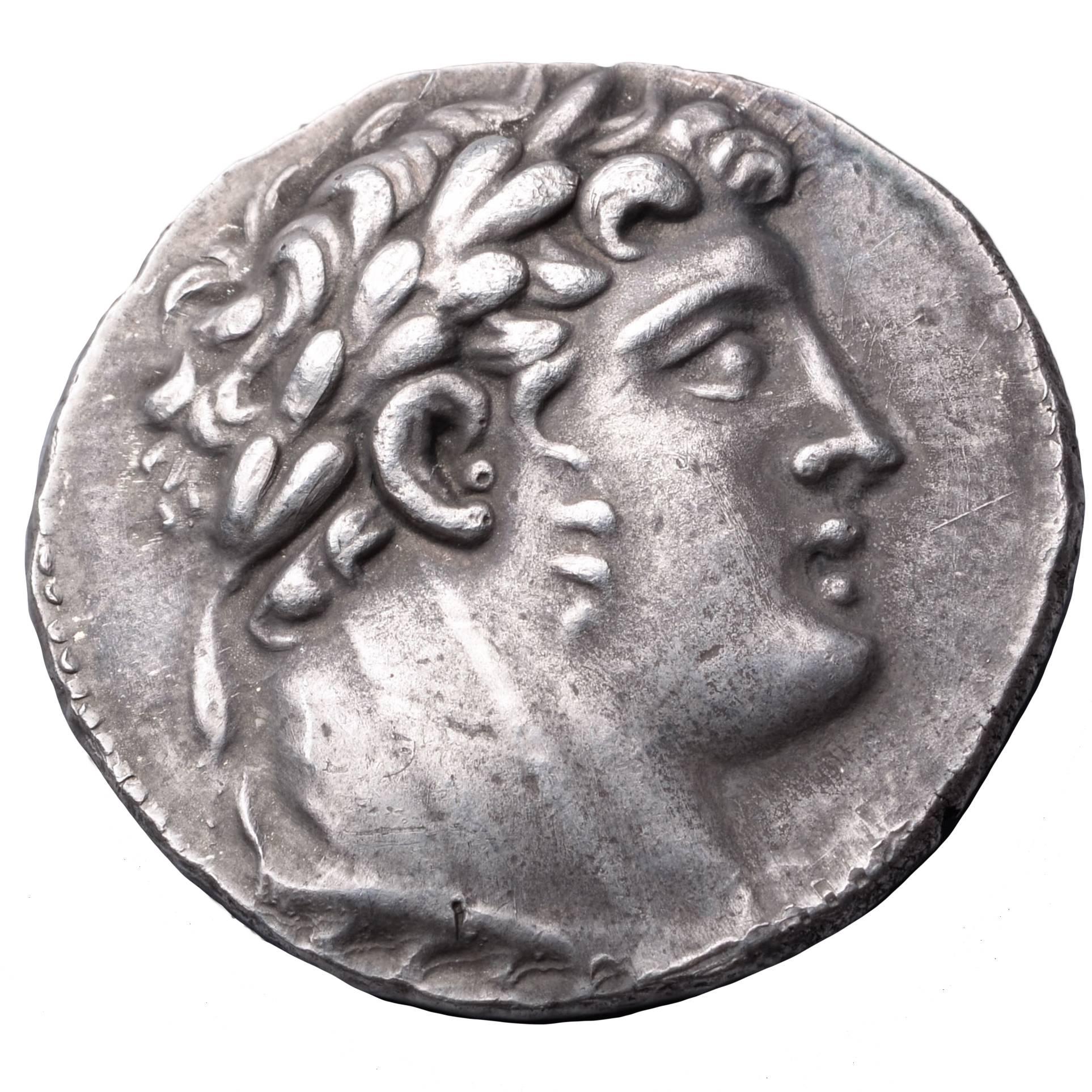 Antike jüdische Silber- Tempelmünze oder Shekel von Tyre, 92 v. Chr