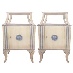 sun motif Isabel O
Neil Studio Hand-Painted Sun-Motif Nightstands, Pair