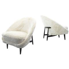 Theo Ruth Artifort Club Chairs Faux Fur