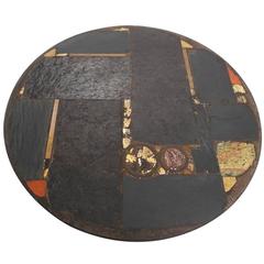 Paul Kingma Ceramic Art Slate Coffee Table with Metal Foot, 1973