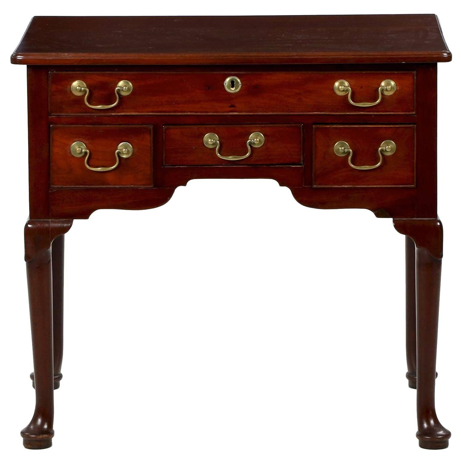 English Mahogany Antique Lowboy Chest of Drawers, 18th Century