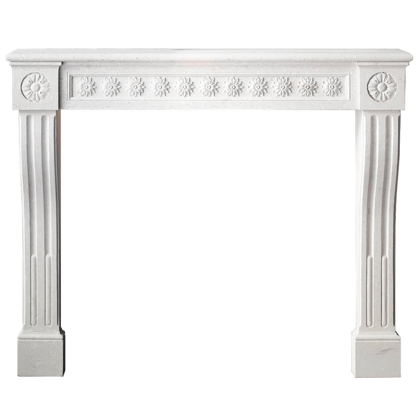 Louis VXI Style Limestone Reproduction Mantelpiece in Limestone