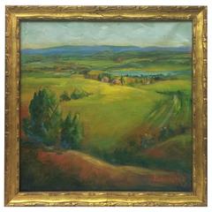 Antique Countryside Landscape, Oil on Canvas by Phillip Frederik Matzinger