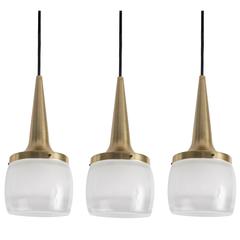 Set of Three Staff Leuchten Pendants