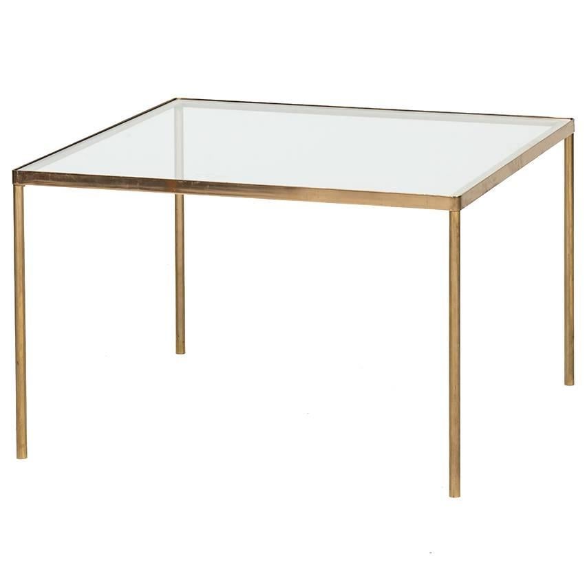 Mid-Century Coffee Table in Brass and Glass