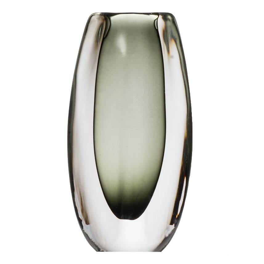 Nils Landberg Glass Vase Model Sommerso by Orrefors in Sweden For Sale