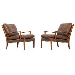 Arne Norell Easy Chairs Model Löven by Arne Norell AB in Sweden 4