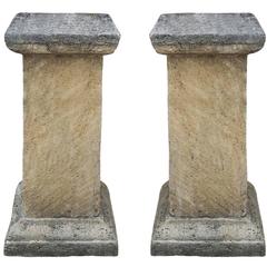 Pair of French Limestone Pedestals