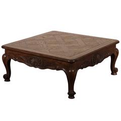Country French Parquetry Cocktail Table by Auffray