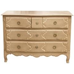 Vintage Paint Decorated French Triple Dresser