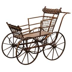 Used Victorian Bent Wood and Wicker Pram