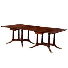 Used Finely Bench Made American Classical Two-Part Mahogany Dining Table, Dovetailed