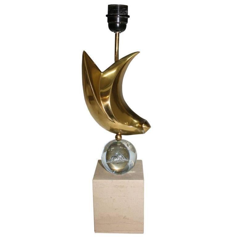  Fantastic Signed Philippe Jean Sculptural Table Lamp For Sale