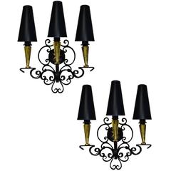 Vintage Pair of André Arbus Sconces