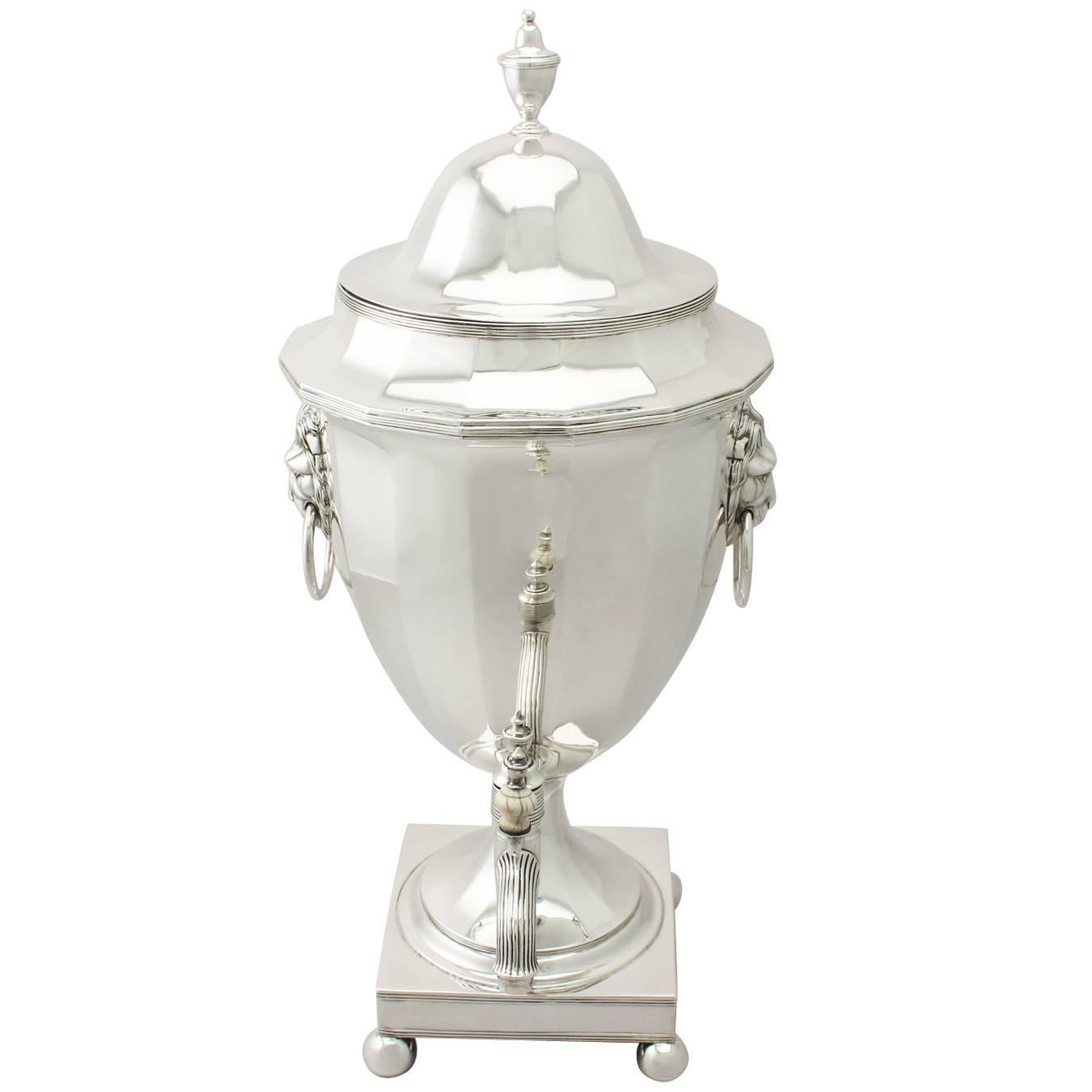 Sterling Silver Samovar in Adams Style, Antique George III