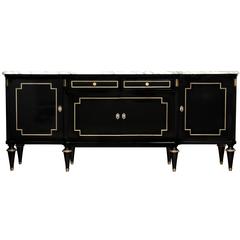 Louis XVI Style French Marble-Top Buffet in the Manner of Jansen
