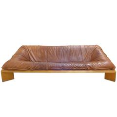 Leather and Laminated Wood "Oslo" Sofa by Gerard Van Den Berg for Montis