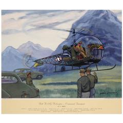 Vintage U.S. Army Helicopter Print