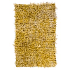 Solid Yellow Mohair Tulu Rug