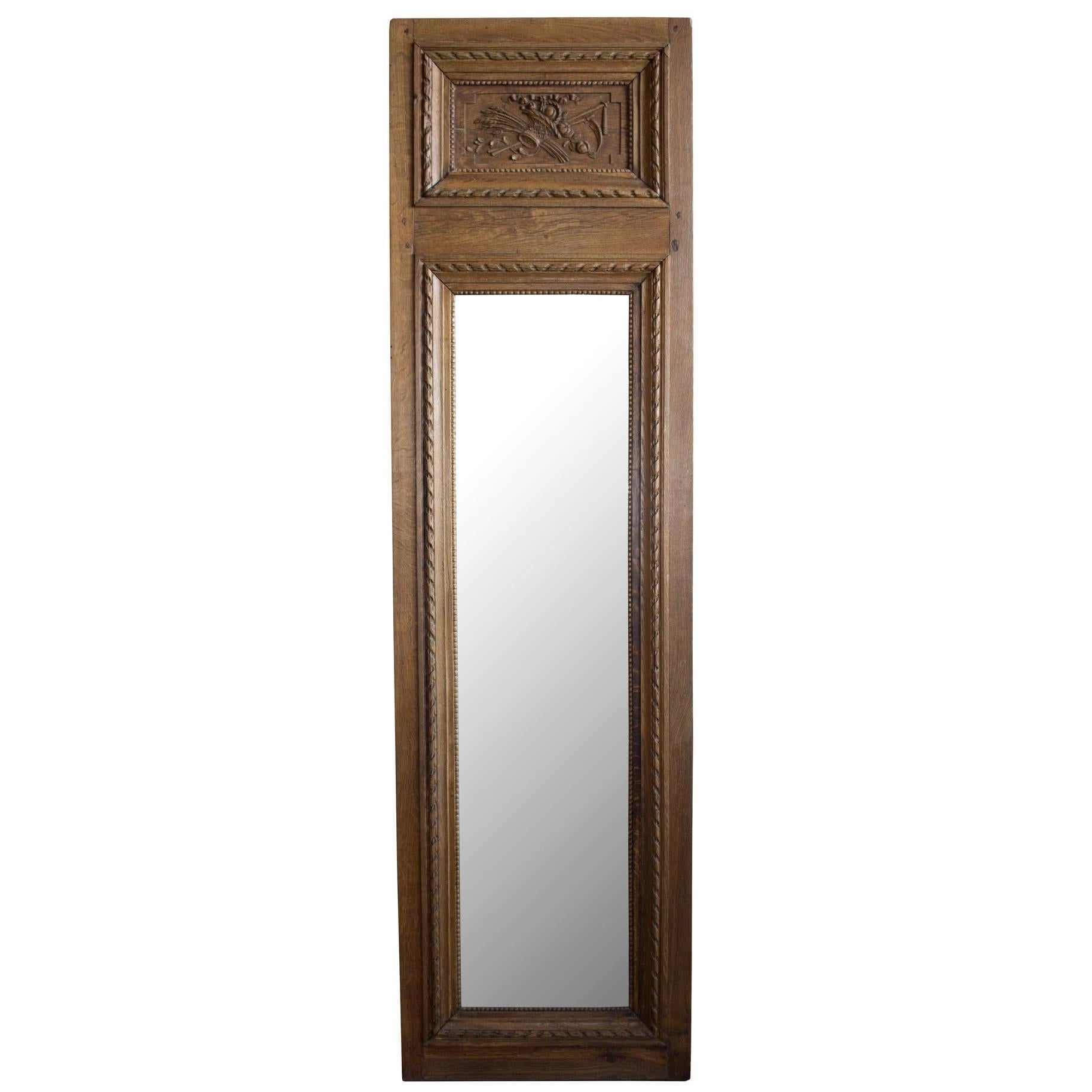 18th Century French Louis XVI Oak Mirror