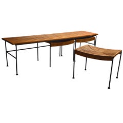 Arthur Umanoff Bench with Nesting Stools