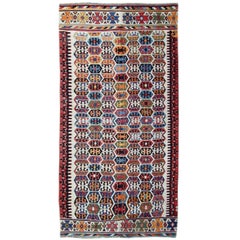 Vintage Rug, Hand Made Carpet Oriental Rug, Turkish Kilim Rugs for Sale