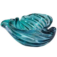 Barbini Murano Art Glass Conch Shell Bowl