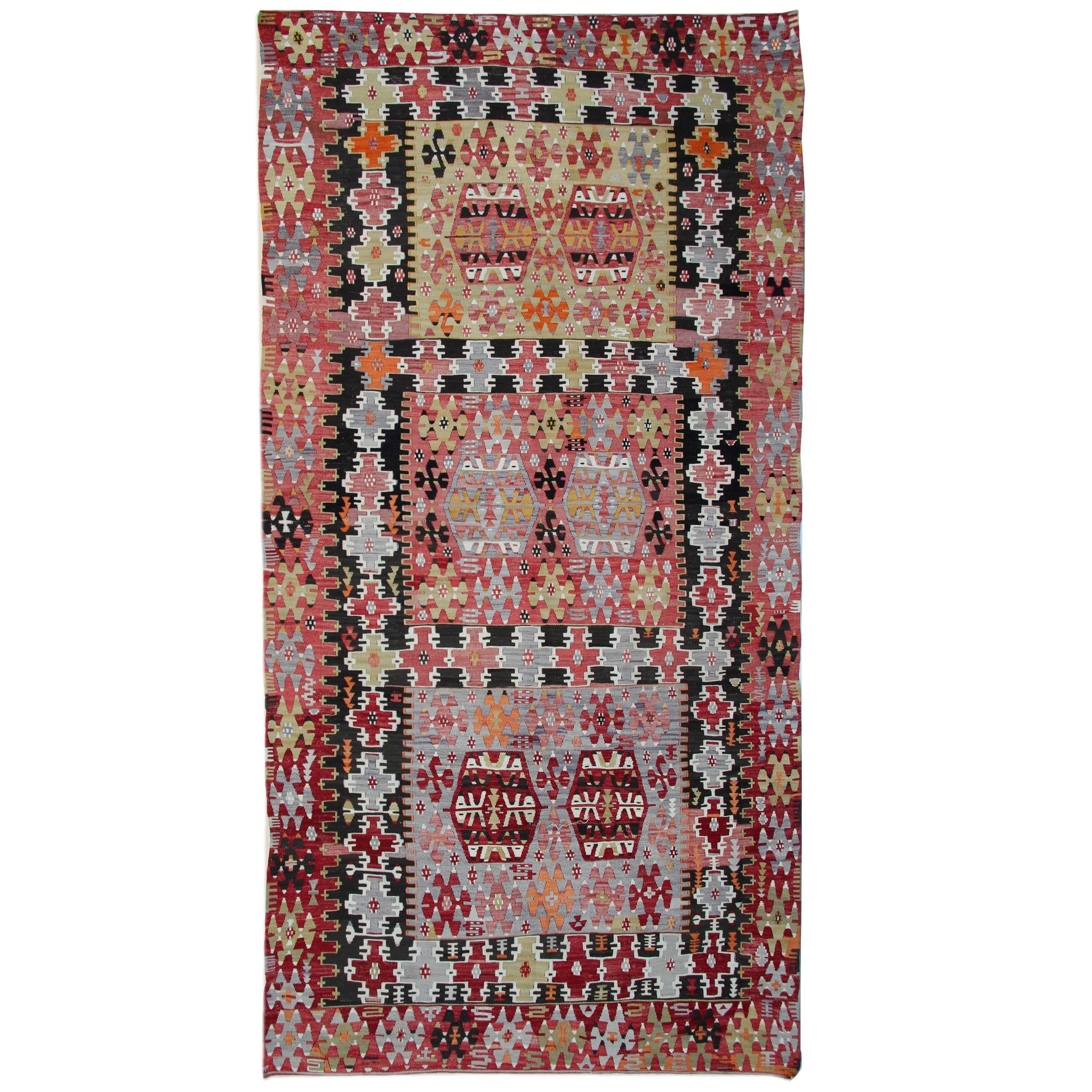 Antique Rugs, Turkish Kilim Rugs, Handmade Carpet, Oriental Rugs for Sale