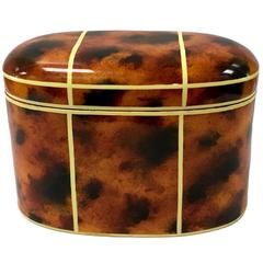 Maitland-Smith Faux Tortoise Lacquered Wood Box