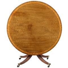 George III Mahogany and Satinwood Banded Breakfast Table