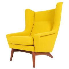 Aage Christiansen Wingback Lounge Chair in Aureolin