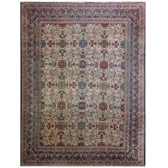 Antique Persian Dabir Kashan Carpet