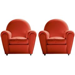 Pair of Poltrona Frau Lounge Chairs Mod. Vanity Fair
