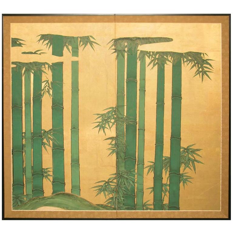 Japanese Two Panel Screen Kimono on Screen For Sale at 1stdibs