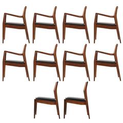 Jens Risom Set of Ten "Playboy" Chairs