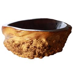 Hand-Carved Wood Burl Bowl