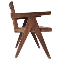 Exceptional Unrestored Pierre Jeanneret Armchair for Chandigarh 1