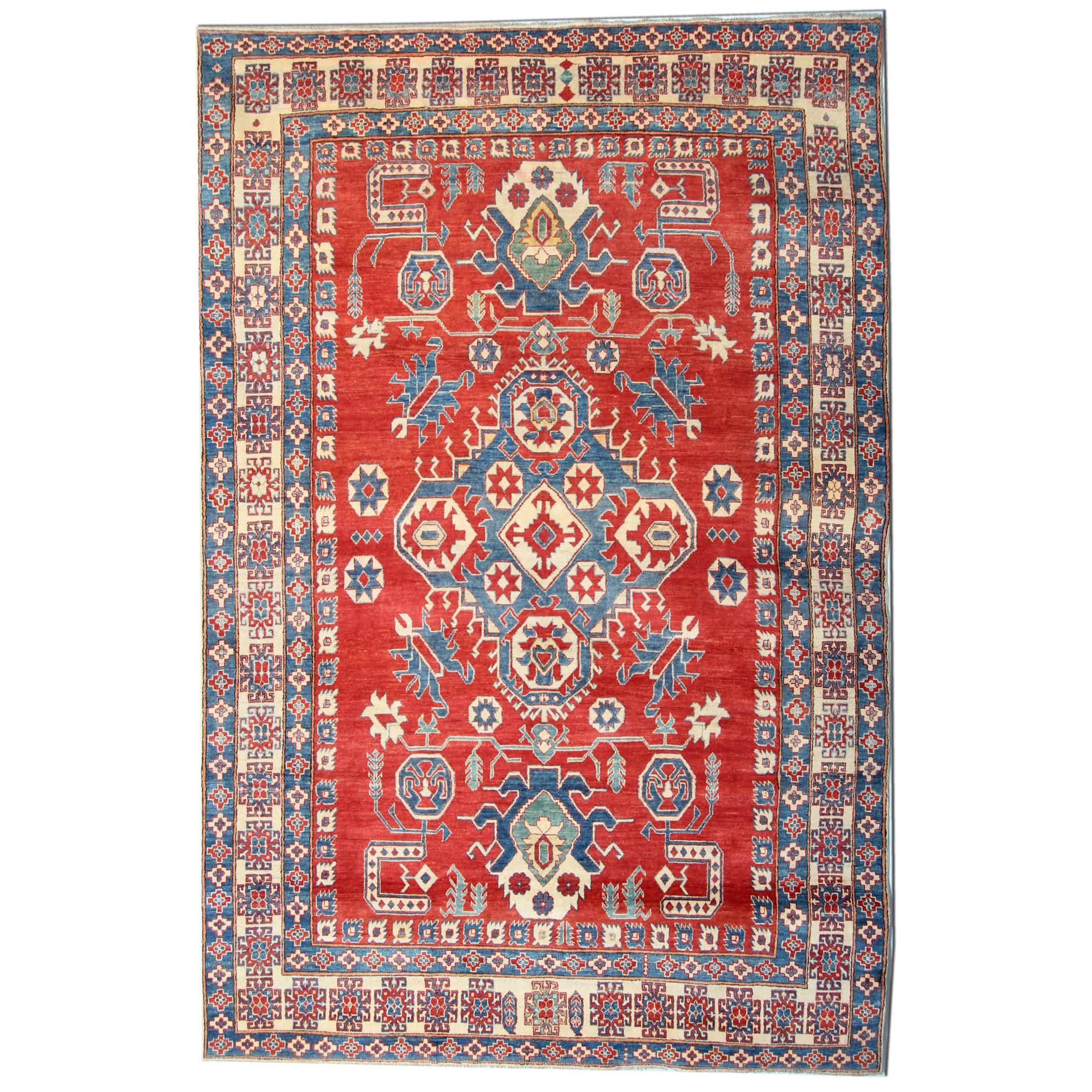 Oriental Rug Handmade Carpet Red Geometric Rugs for Sale 232x346cm 