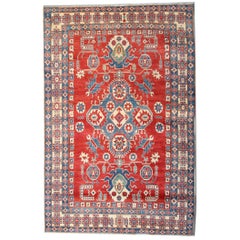 Tapis oriental fait main Tapis rouge géométrique en vente 232x346 cm 