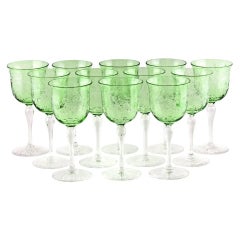 12 Thomas Webb Cut Crystal Wine Goblets