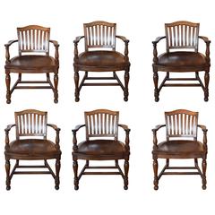 Antique Set of Six Mahogany Armchairs