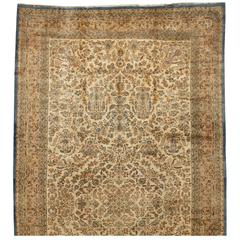 Antique Oversize Lavar Kerman Carpet