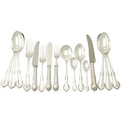 Sterling Silver Canteen of Cutlery for Eight Persons, Vintage Elizabeth II