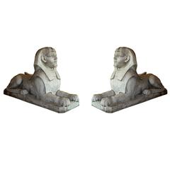 Pair of Neoclassical French Empire Period Marble Sphinxes, circa 1800-1810 11