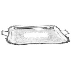 Antique Large Victorian Silver Plated Tray William Hutton & Sons, circa 1870