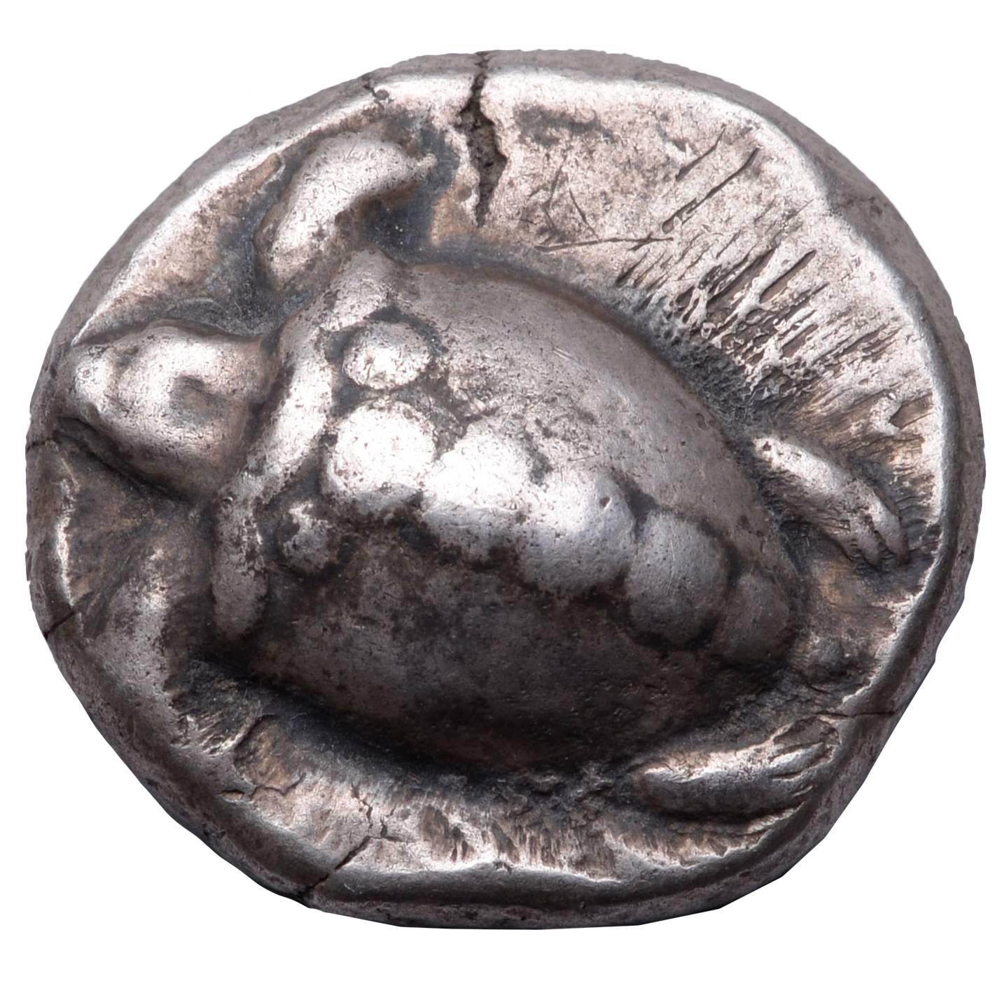 Ancient Greek Silver Coin from the Island of Aegina, 480 BC For Sale at ...